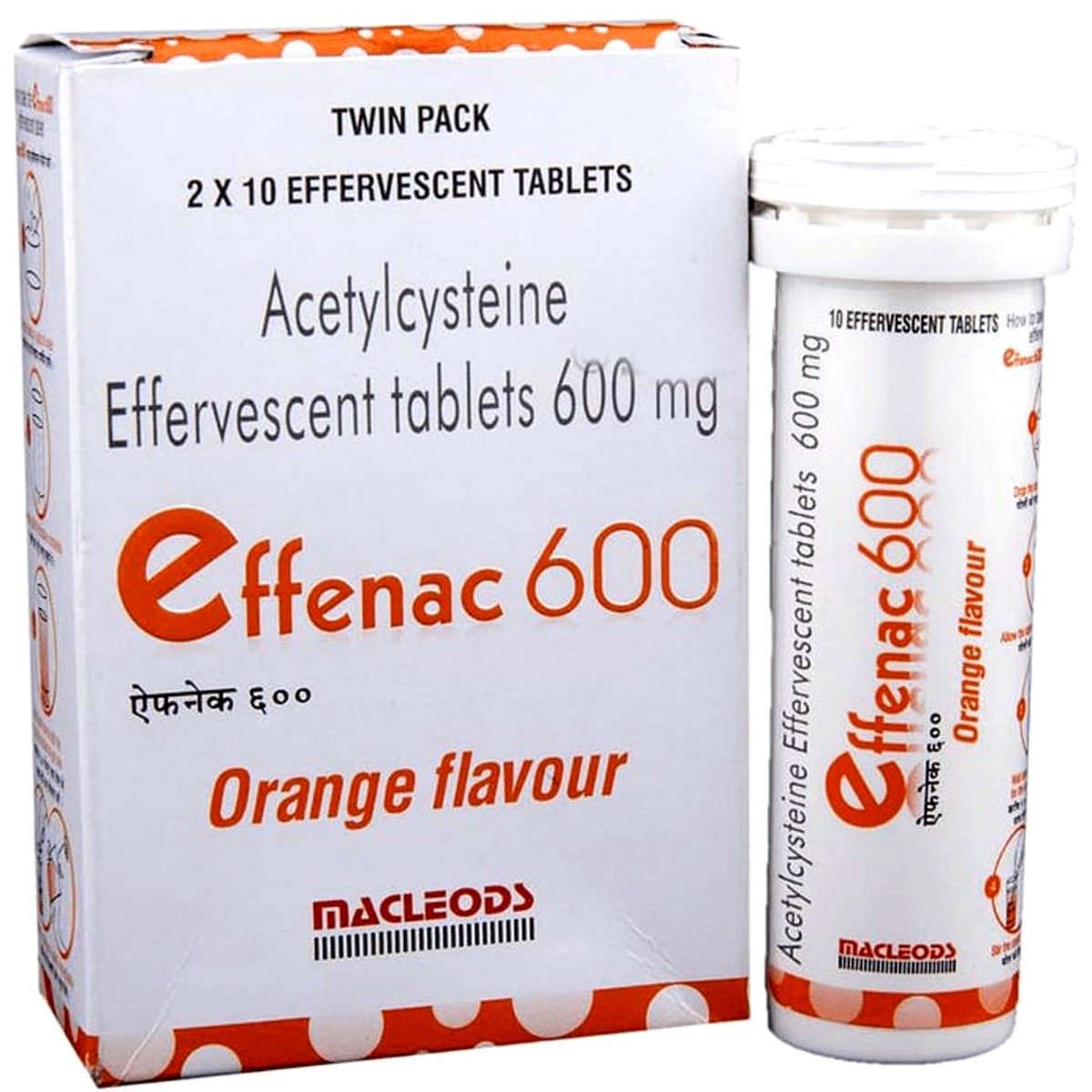 Effenac 600 Orange Effervescent Tablet 10's, Pack of 10 TABLETS Effenac 600 Orange Effervescent Tablet 10's, Pack of 10 TABLETS