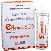 Effenac 600 Orange Effervescent Tablet 10's, Pack of 10 TABLETS