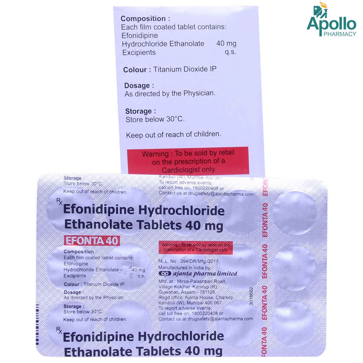 Efonta 40 Tablet 15's, Pack of 15 TABLETS Efonta 40 Tablet 15's, Pack of 15 TABLETS