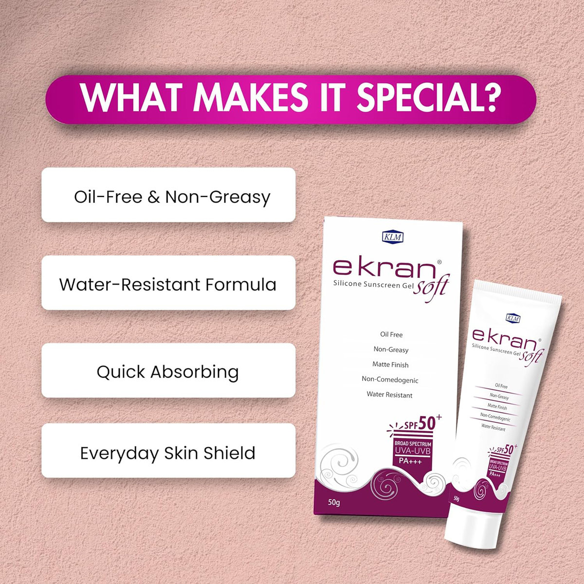 Ekran Soft Spf 50+ Sunscreen Gel 50 gm, Pack of 1 Ekran Soft Spf 50+ Sunscreen Gel 50 gm, Pack of 1