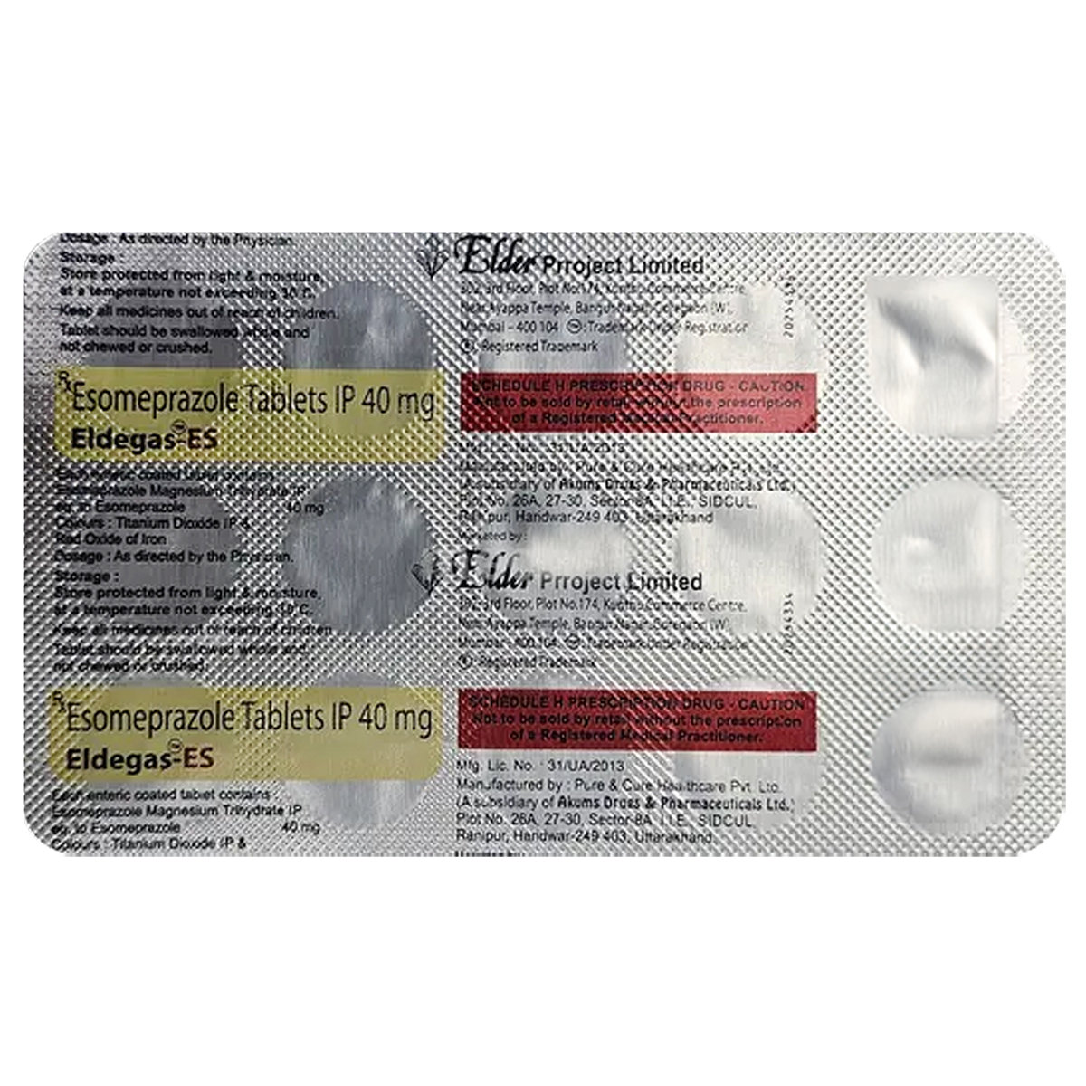 Eldegas-ES Tablet 15's, Pack of 15 Eldegas-ES Tablet 15's, Pack of 15