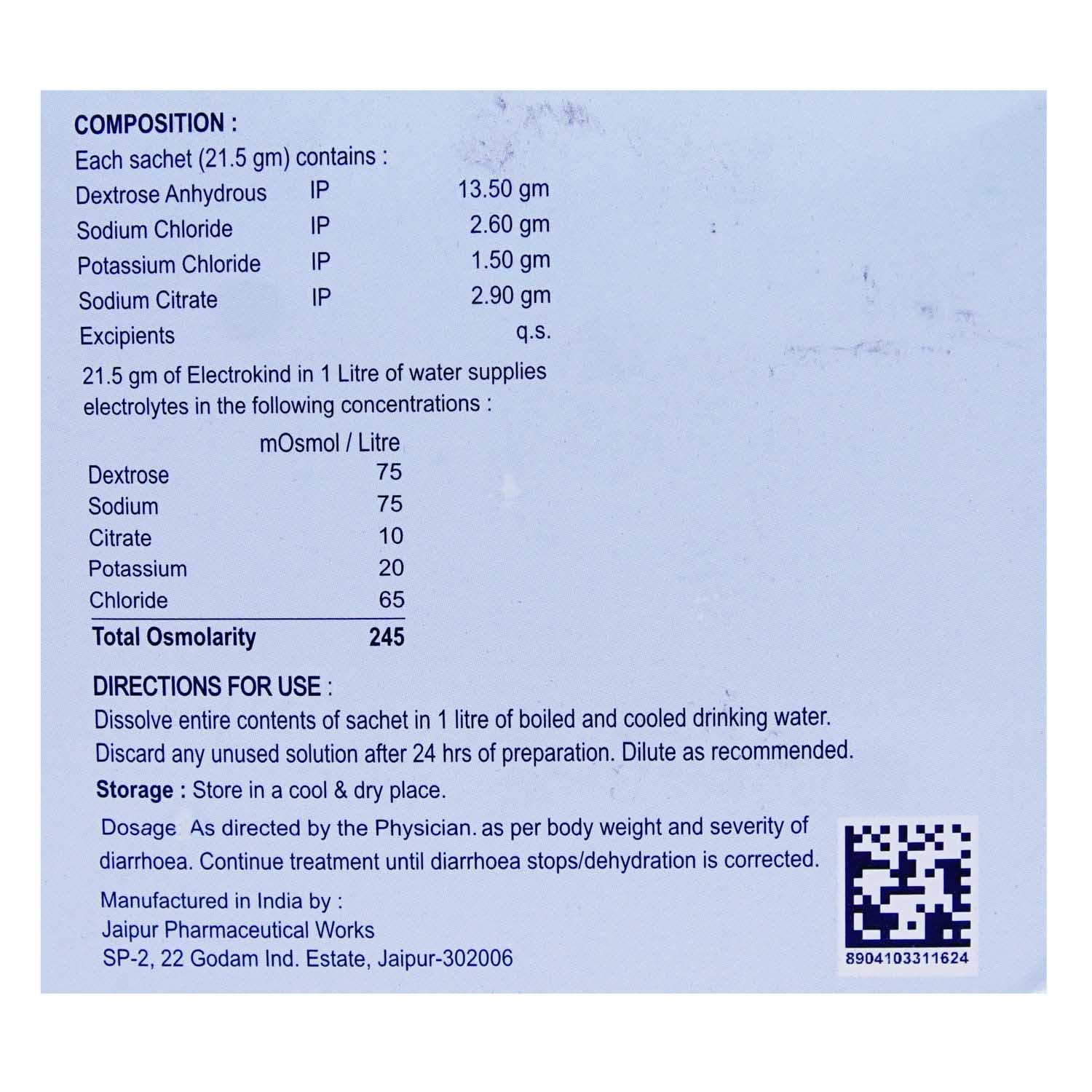 Electrokind Sachet 21.5 gm Price, Uses, Side Effects, Composition