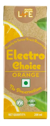 Apollo Life Electro Choice Orange Flavour Liquid 800 ml, (4x200 ml), Pack of 4