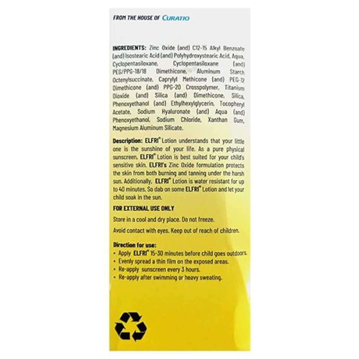 Elfri Kids SPF 30 Sunscreen Lotion 60 gm, Pack of 1 Elfri Kids SPF 30 Sunscreen Lotion 60 gm, Pack of 1
