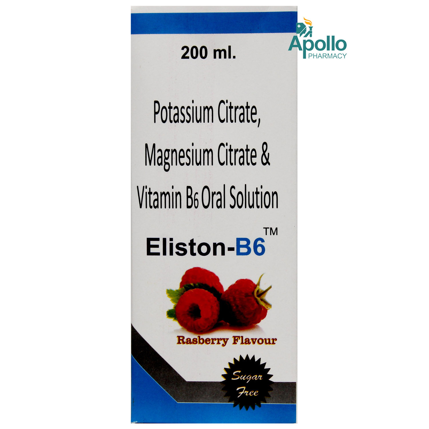 Buy Eliston B6 Rasberry Sugar Free Oral Solution 200 ml Online