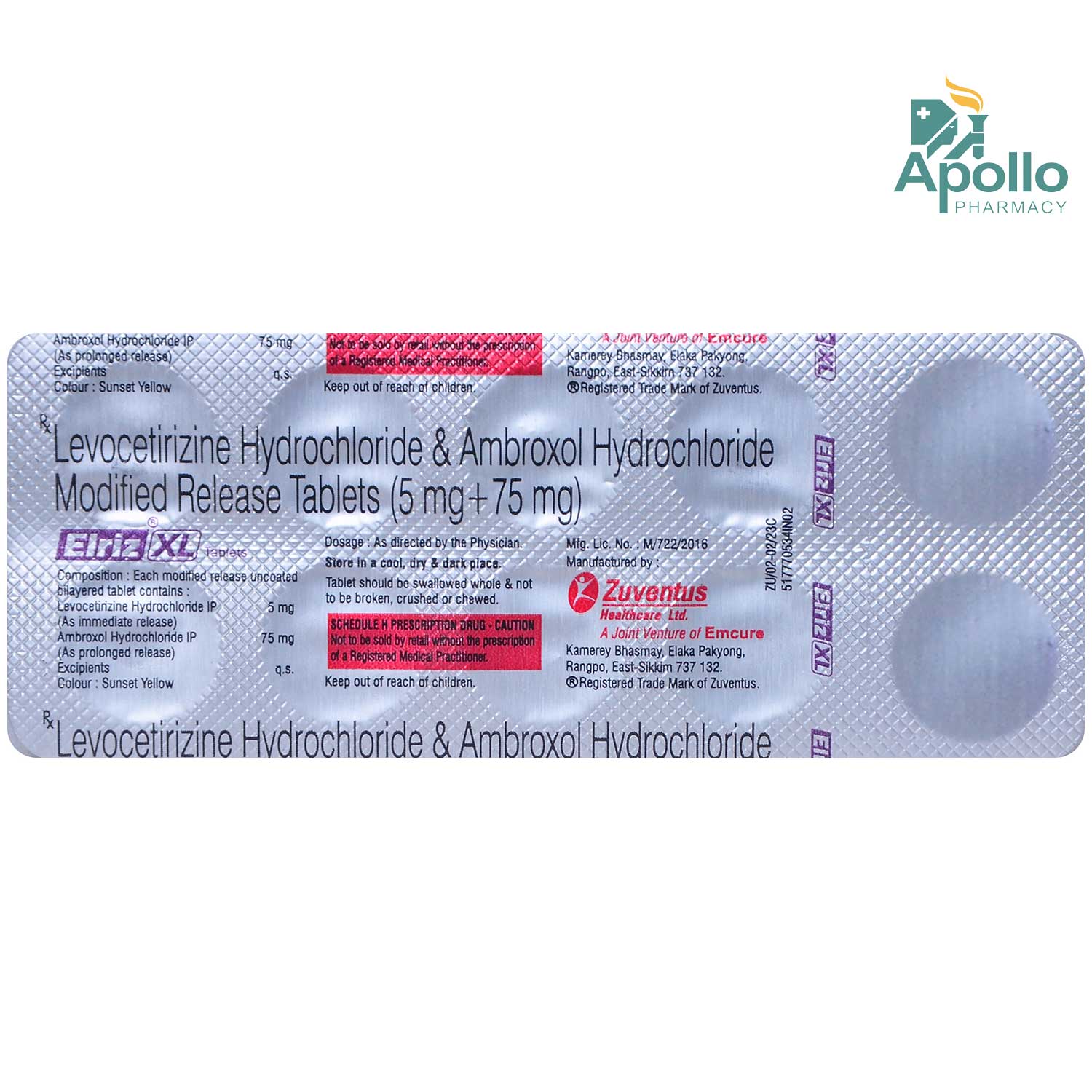 Elriz XL Tablet 10's, Pack of 10 TabletS Elriz XL Tablet 10's, Pack of 10 TabletS