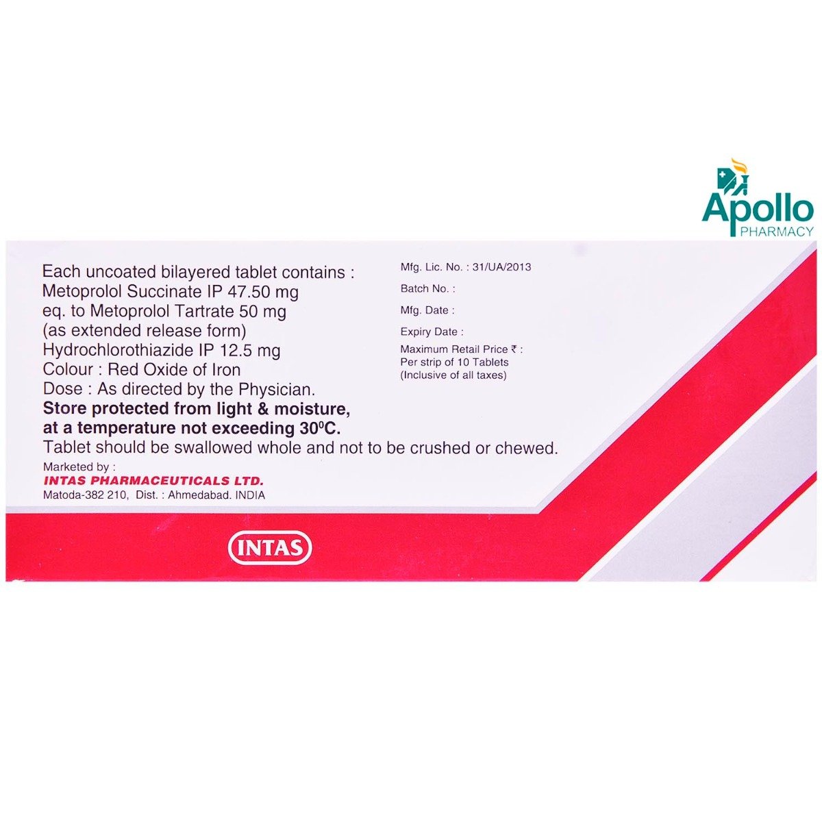 Embeta HT 50 Tablet 10's, Pack of 10 TABLETS Embeta HT 50 Tablet 10's, Pack of 10 TABLETS