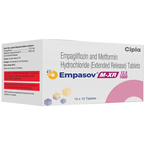 Empasov M-XR 12.5/1000 ER Tablet 10's, Pack of 10