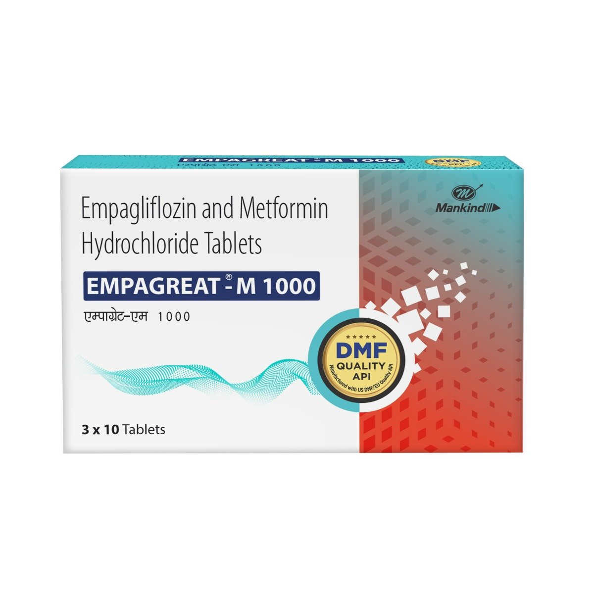 Empagreat-M 1000 Tablet 10's, Pack of 10 Empagreat-M 1000 Tablet 10's, Pack of 10