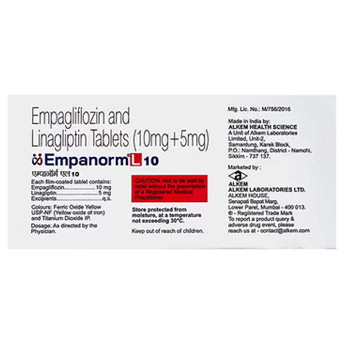 Empanorm L 10 Tablet 10's, Pack of 10 Empanorm L 10 Tablet 10's, Pack of 10