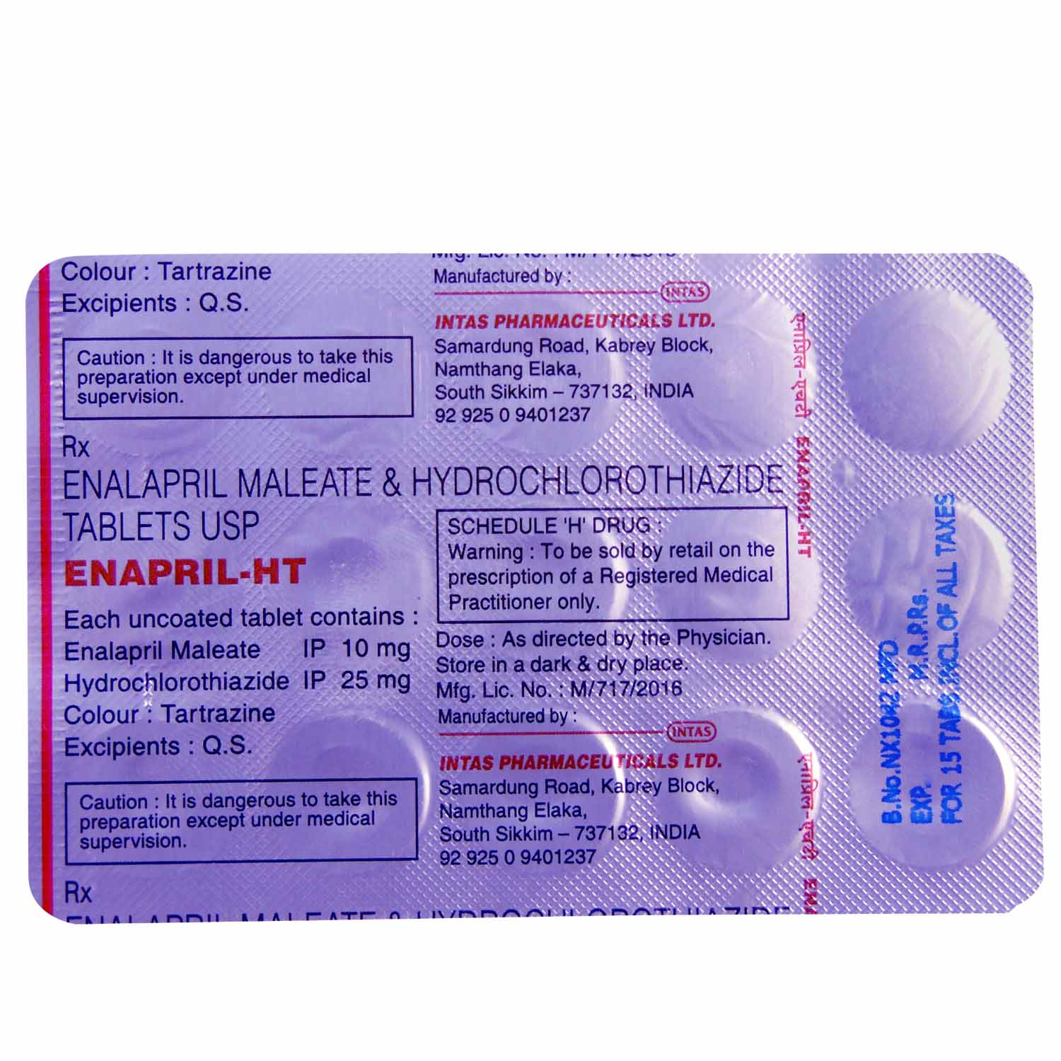 Enapril-HT Tablet 15's, Pack of 15 TABLETS Enapril-HT Tablet 15's, Pack of 15 TABLETS