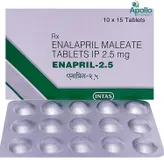 Enapril-2.5 Tablet 15's, Pack of 15 TABLETS