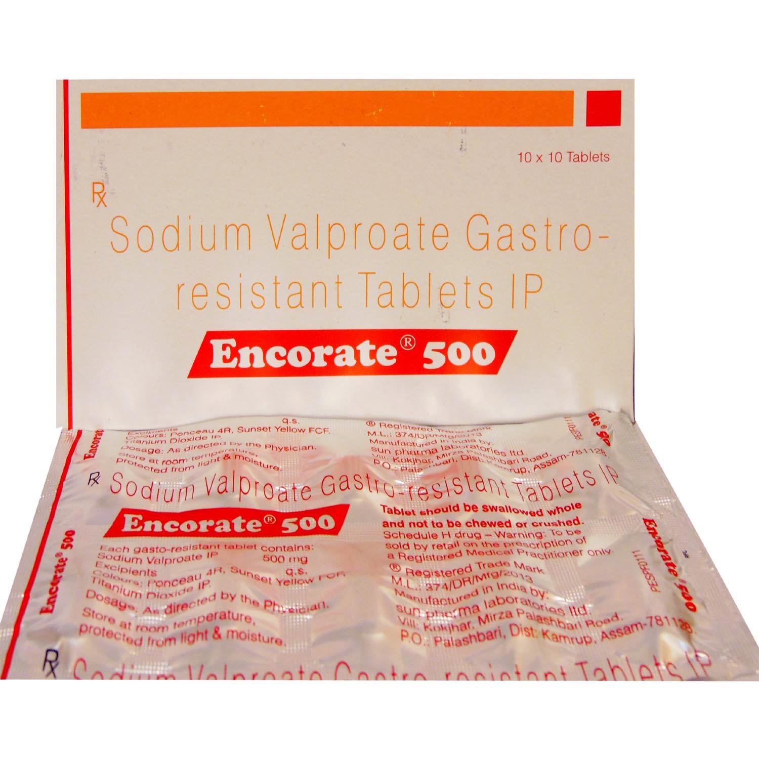 Encorate 500 Tablet 10's, Pack of 10 TABLETS Encorate 500 Tablet 10's, Pack of 10 TABLETS