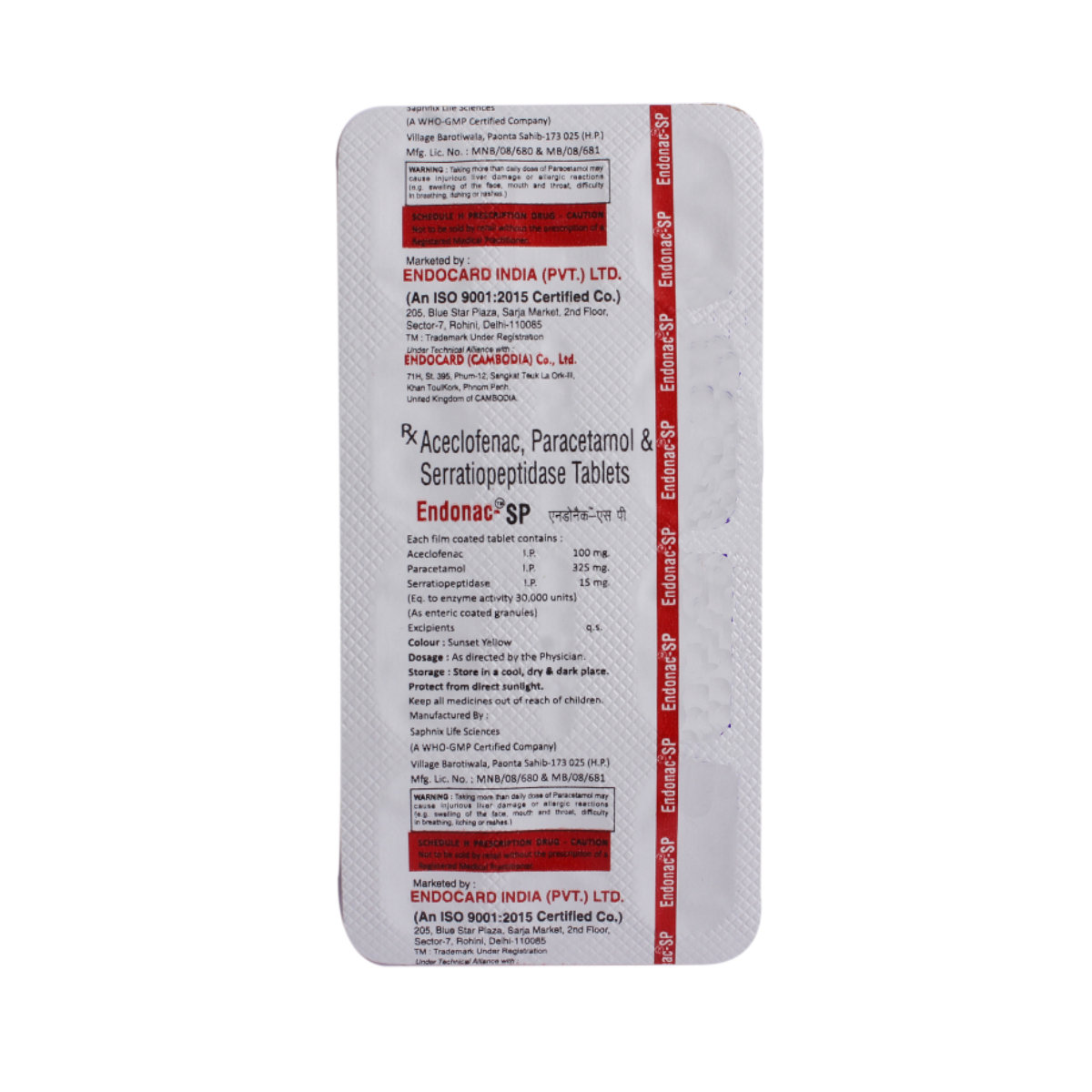 Endonac Sp Tablet 10's, Pack of 10 TabletS Endonac Sp Tablet 10's, Pack of 10 TabletS