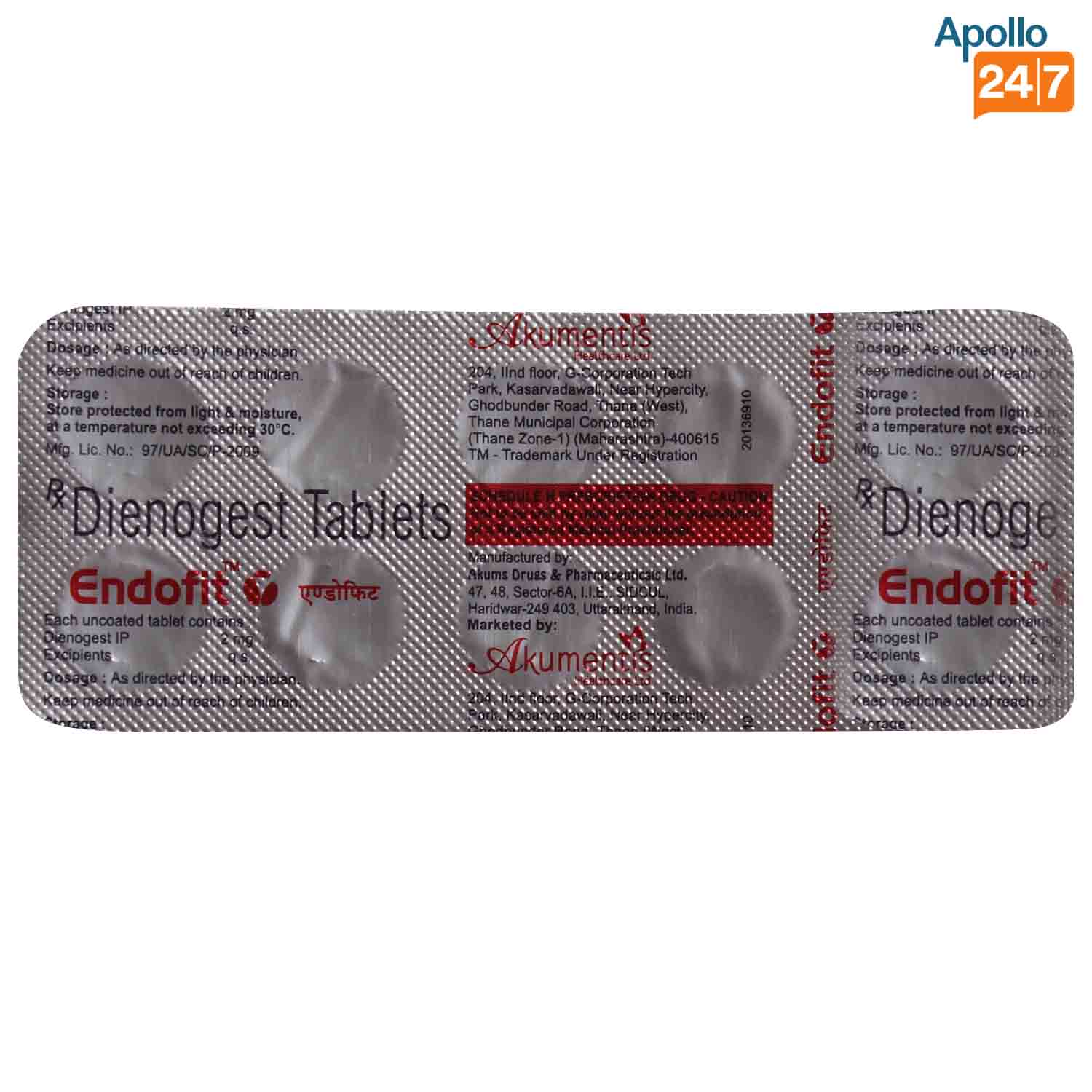 Endofit Tablet 10's, Pack of 10 TabletS Endofit Tablet 10's, Pack of 10 TabletS