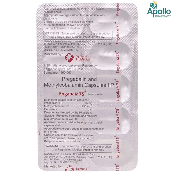 Engaba M 75 mg Capsule 10's