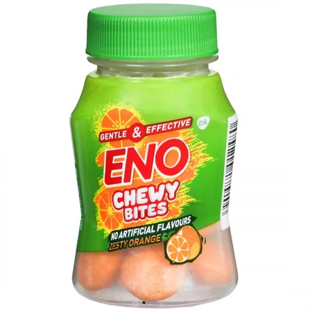 ENO Chewy Bites Zesty Orange Flavour, 10 Chewable Tablets