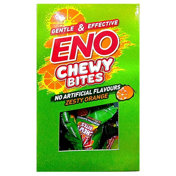 ENO Chewy Bites Zesty Orange Flavour, 15 Chewable Tablets