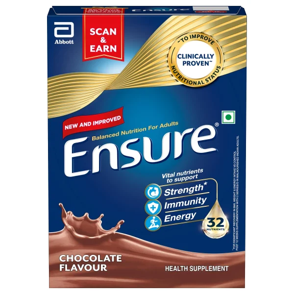 Ensure Balanced Nutrition Chocolate Flavour Powder for Adults, 375 gm, Pack of 1