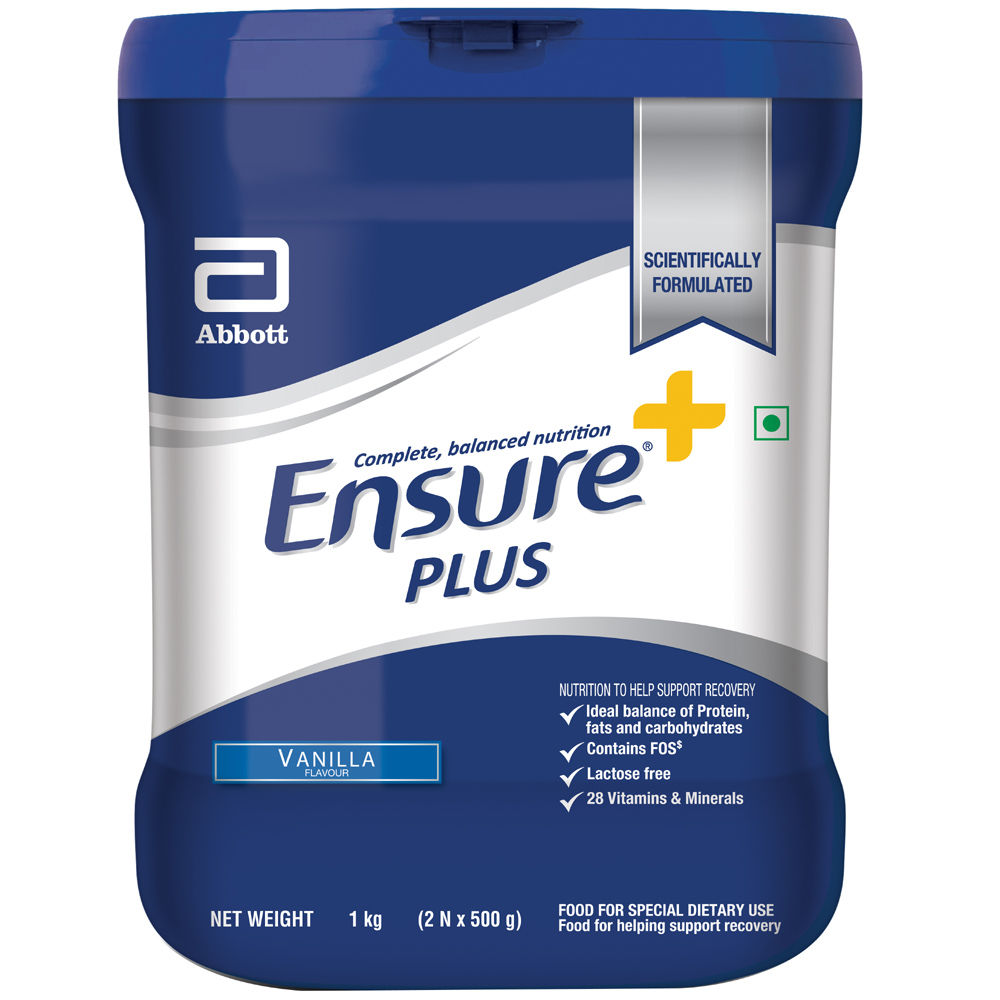 Ensure Plus Complete Balanced Nutrition Drink Vanilla Flavour Powder For Adults 1 Kg Vital