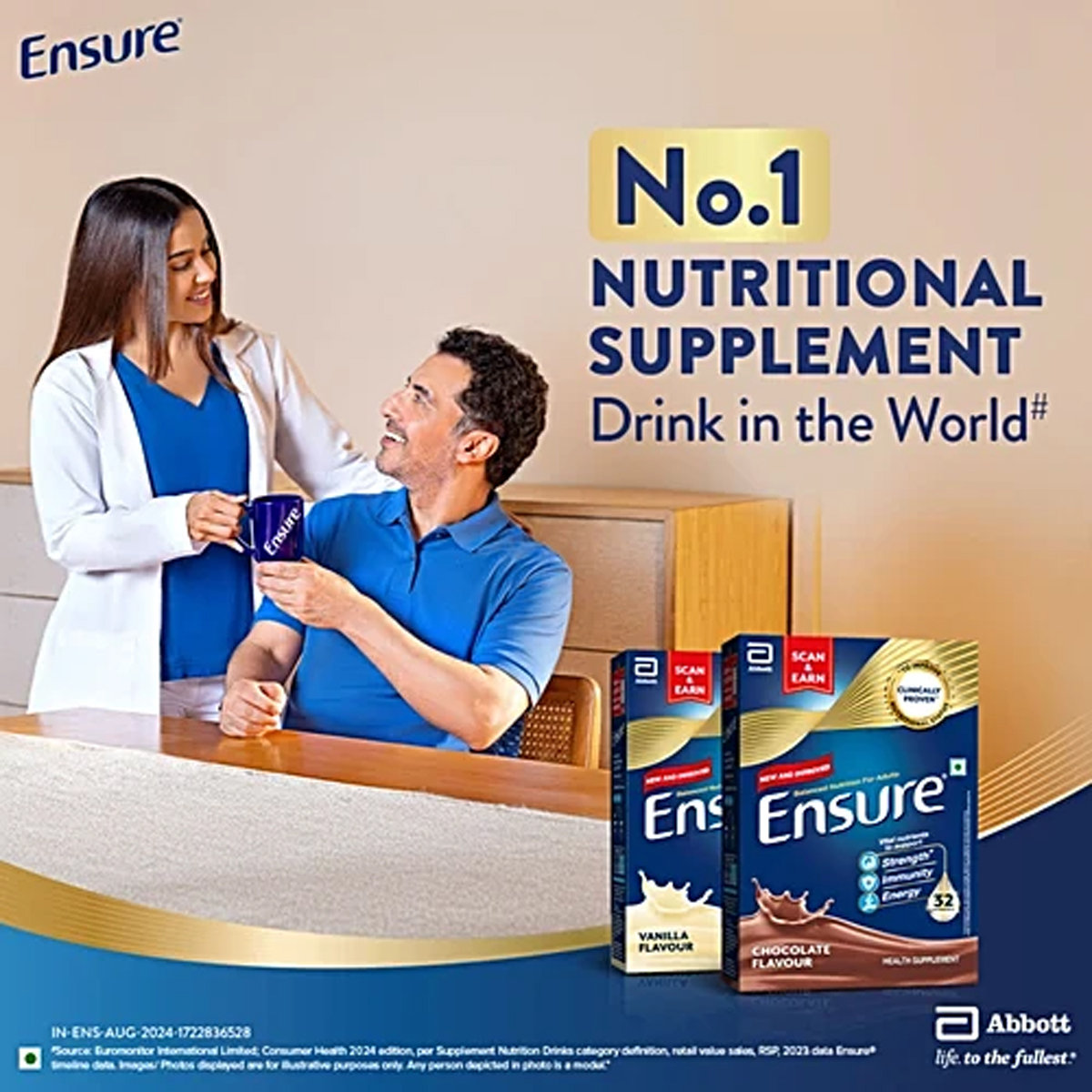 Ensure Balanced Nutrition Chocolate Flavour Powder for Adults, 200 gm, Pack of 1 Ensure Balanced Nutrition Chocolate Flavour Powder for Adults, 200 gm, Pack of 1