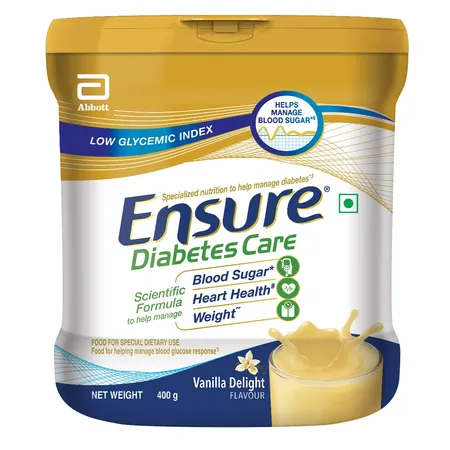 Ensure Vanilla Delight Flavoured Diabetes Care Powder, 400 gm Jar