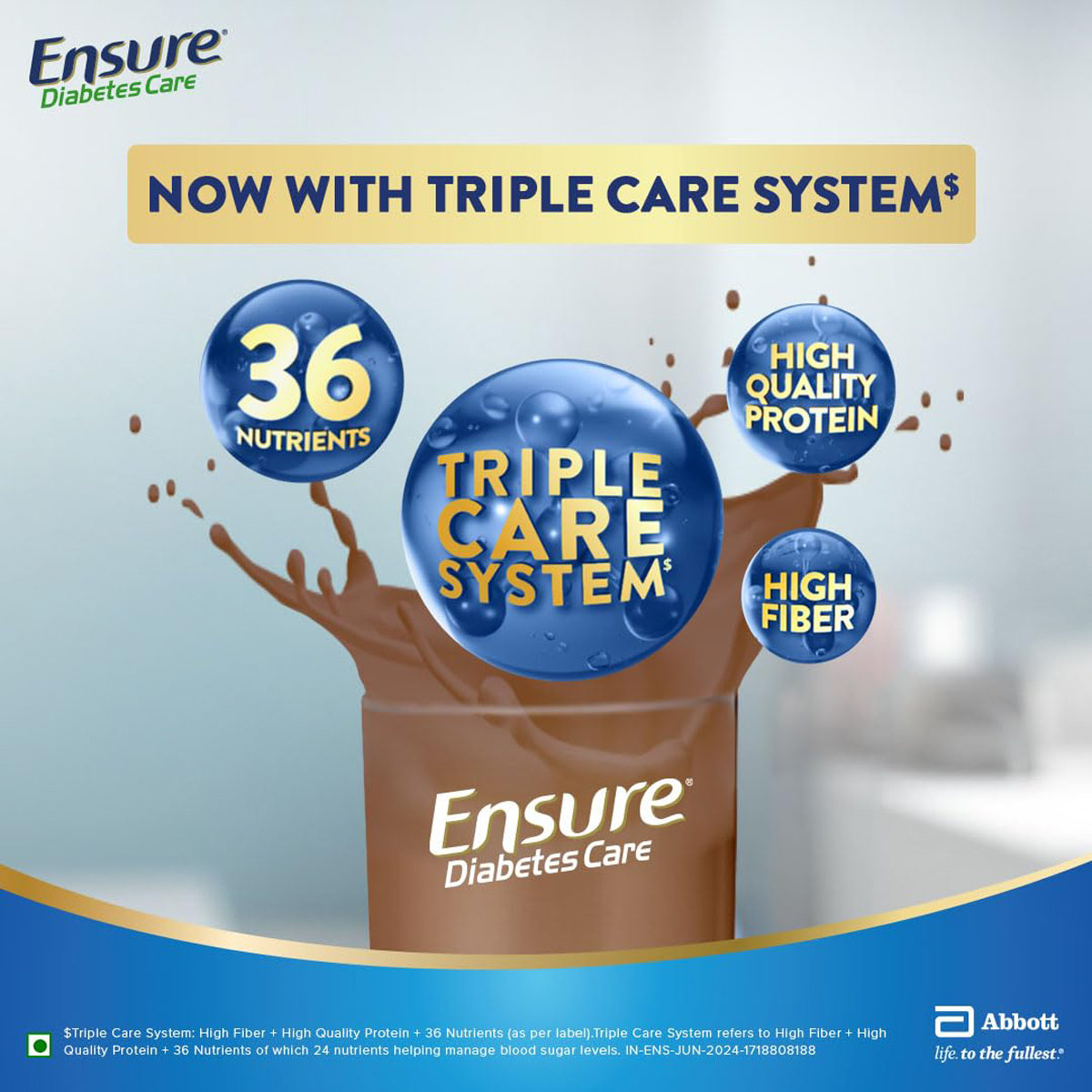 Ensure Diabetes Care Chocolate Flavour Powder for Adults, 950 gm, Pack of 1 Ensure Diabetes Care Chocolate Flavour Powder for Adults, 950 gm, Pack of 1