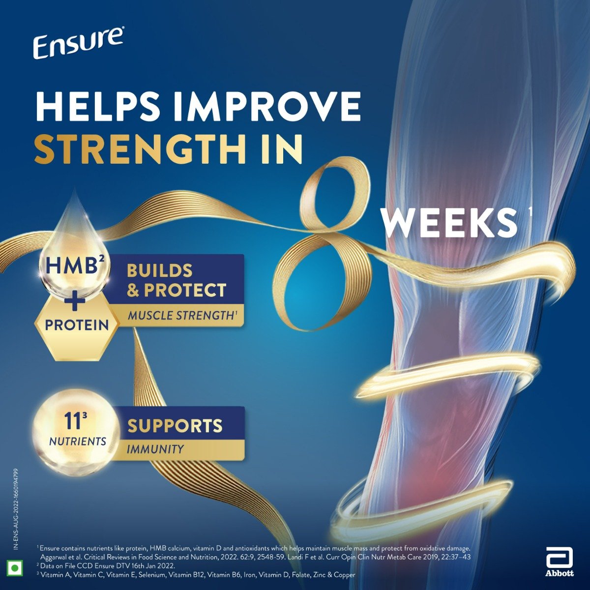 Ensure Vanilla Flavour Powder for Adults Now with HMB, 1.9 kg, Pack of 1 Ensure Vanilla Flavour Powder for Adults Now with HMB, 1.9 kg, Pack of 1