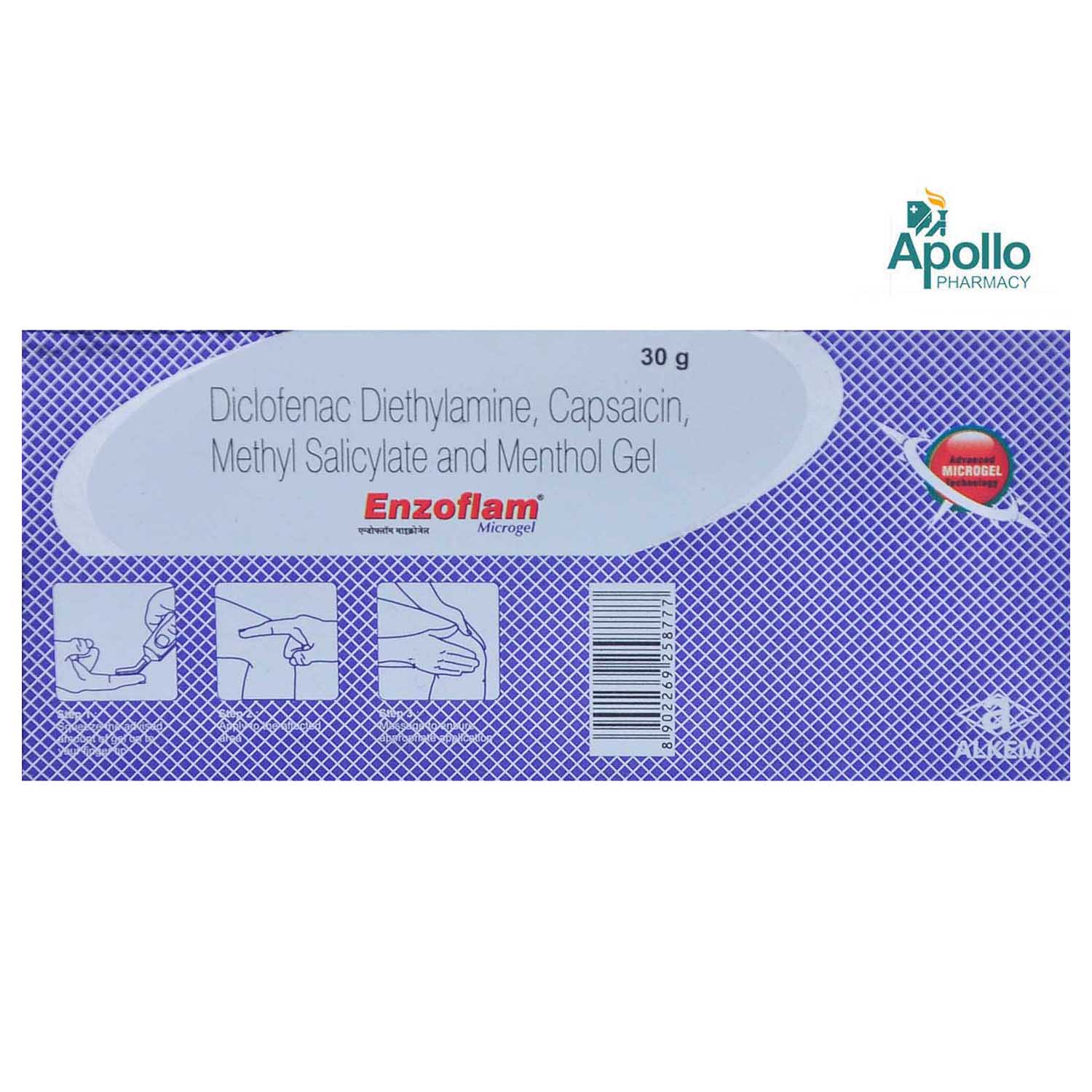 Enzoflam Micro Gel 30 gm, Pack of 1 GEL Enzoflam Micro Gel 30 gm, Pack of 1 GEL