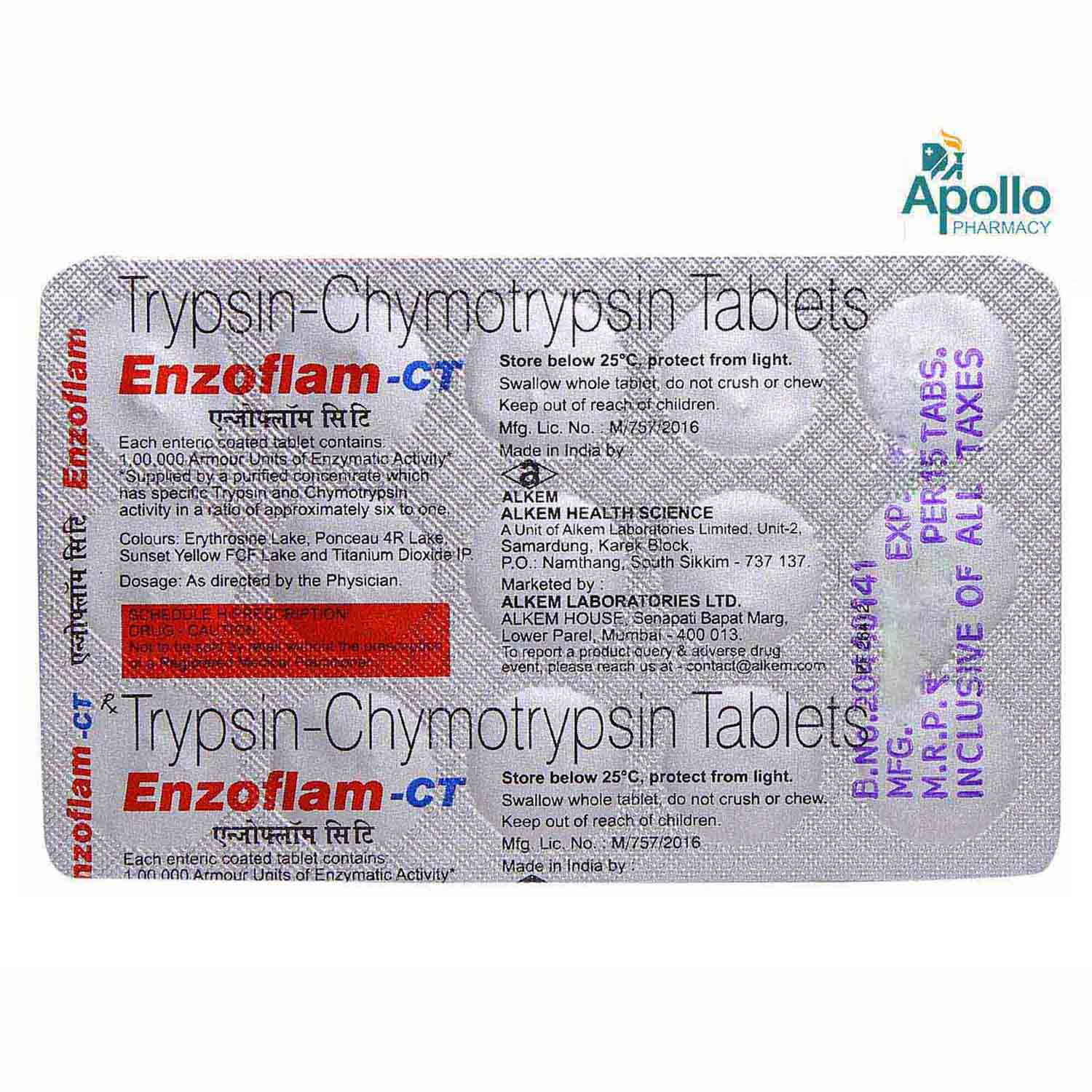 Enzoflam-CT Tablet 15's, Pack of 15 TABLETS Enzoflam-CT Tablet 15's, Pack of 15 TABLETS