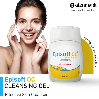 Episoft OC Cleansing Gel 125 ml | Niacinamide, Zinc PCA, Allantoin | Gentle Cleansing | Moisturises &amp; Smoothens Skin | Controls Excess Oil | For Combination To Oily Skin, Pack of 1