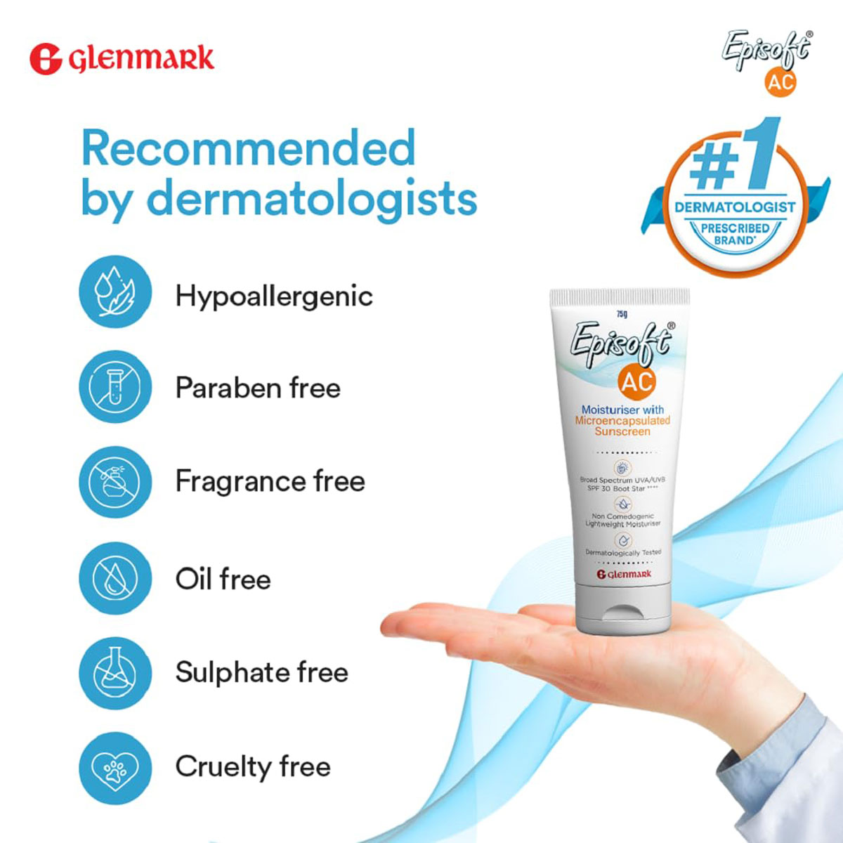 Episoft AC Moisturiser SPF 30 with Microencapsulated Sunscreen Cream, 75 gm, Pack of 1 Episoft AC Moisturiser SPF 30 with Microencapsulated Sunscreen Cream, 75 gm, Pack of 1