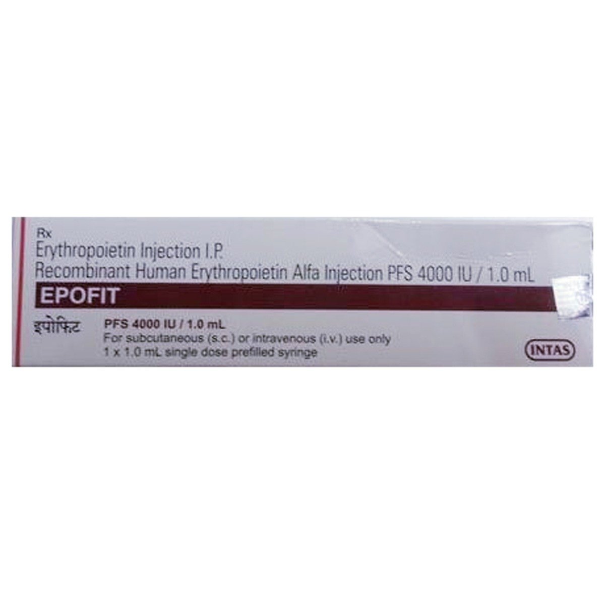 Epofit 4000IU Injection 1 ml, Pack of 1 INJECTION Epofit 4000IU Injection 1 ml, Pack of 1 INJECTION