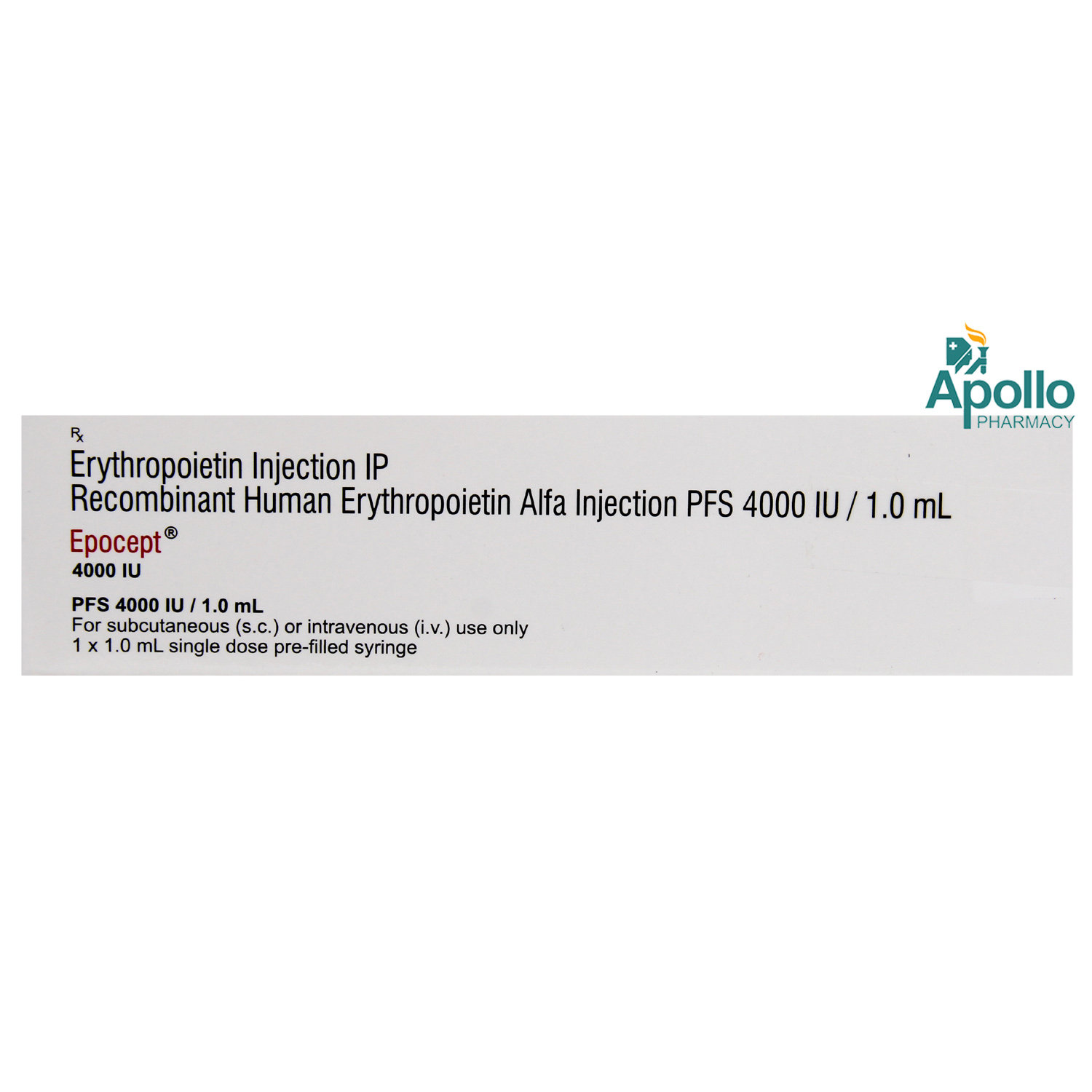 Epocept 4000IU Injection 1 ml, Pack of 1 INJECTION Epocept 4000IU Injection 1 ml, Pack of 1 INJECTION