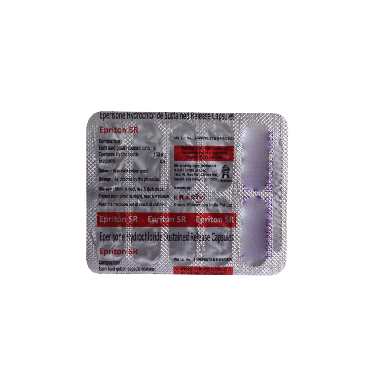 Epriton Sr 150mg Capsule 10's, Pack of 10 CapsuleS Epriton Sr 150mg Capsule 10's, Pack of 10 CapsuleS