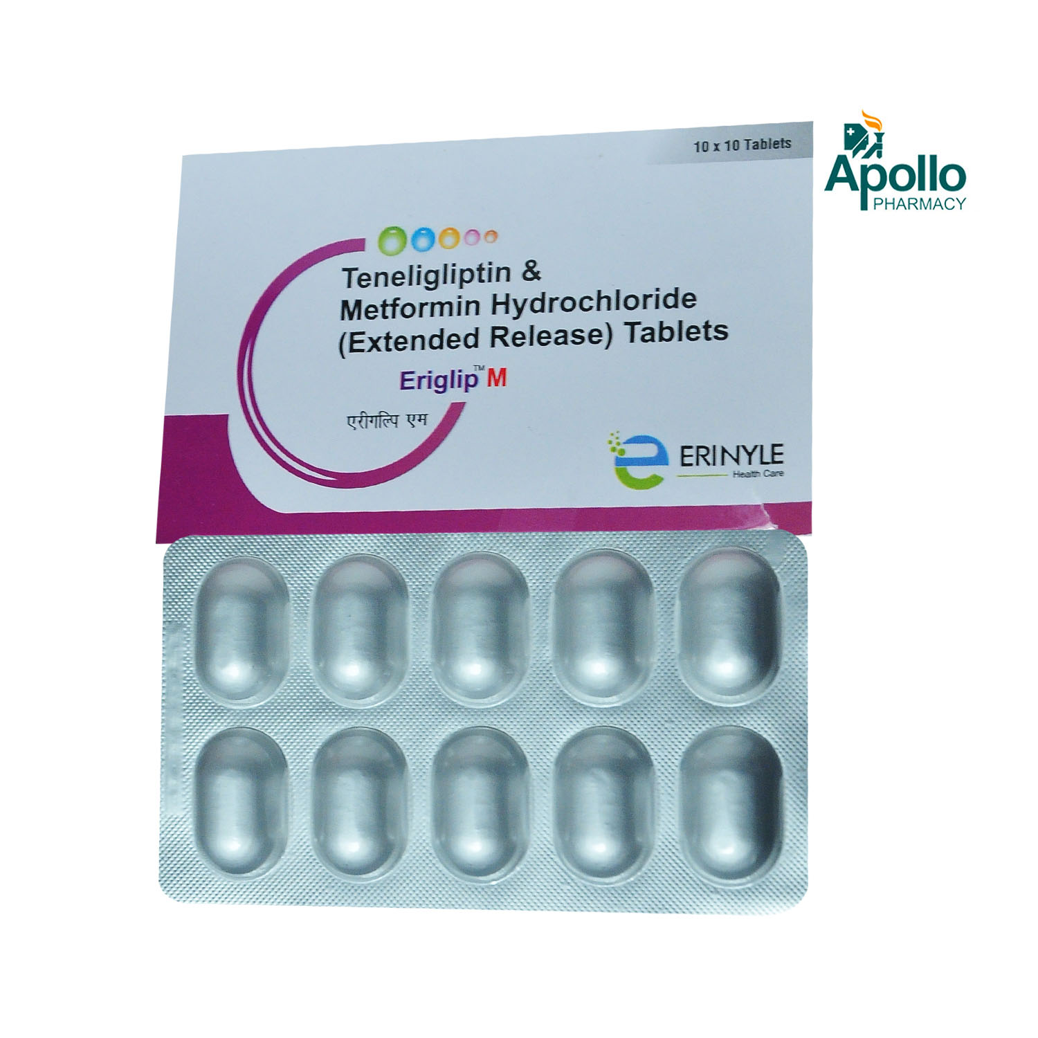 Eriglip M Tablet 10's, Pack of 10 TABLETS Eriglip M Tablet 10's, Pack of 10 TABLETS