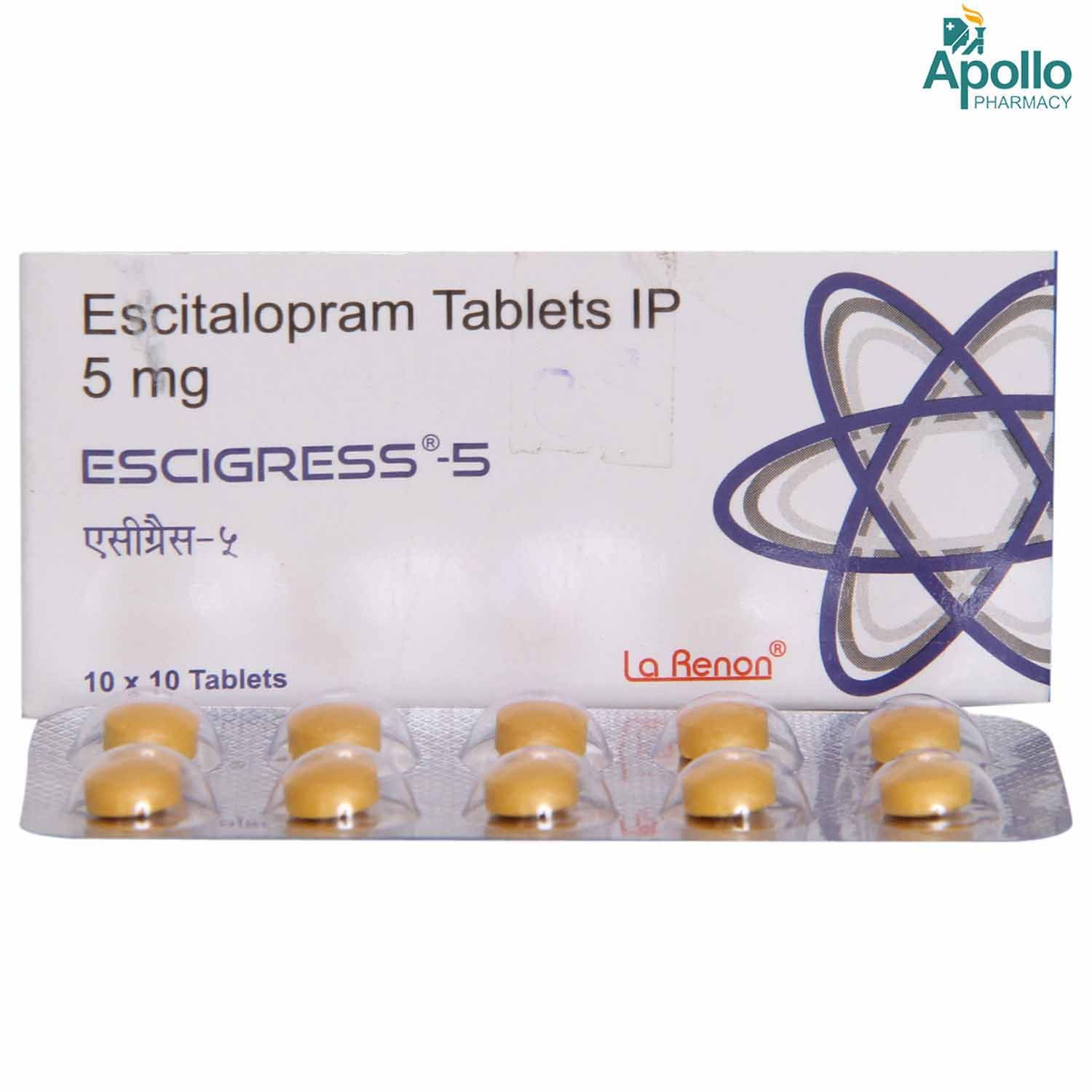 Escigress 5 mg Tablet 10's, Pack of 10 TabletS