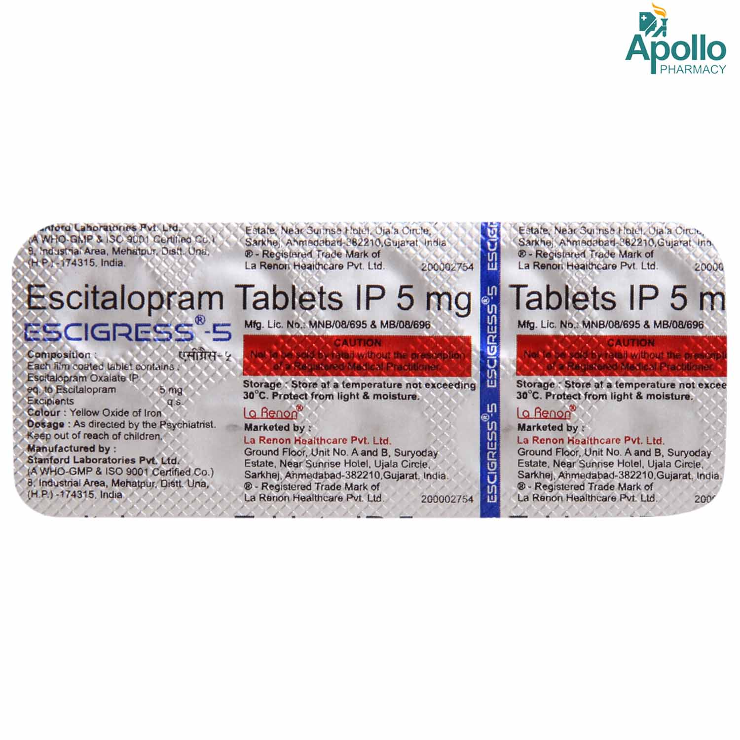 Escigress 5 Tablet 10's, Pack of 10 TabletS Escigress 5 Tablet 10's, Pack of 10 TabletS