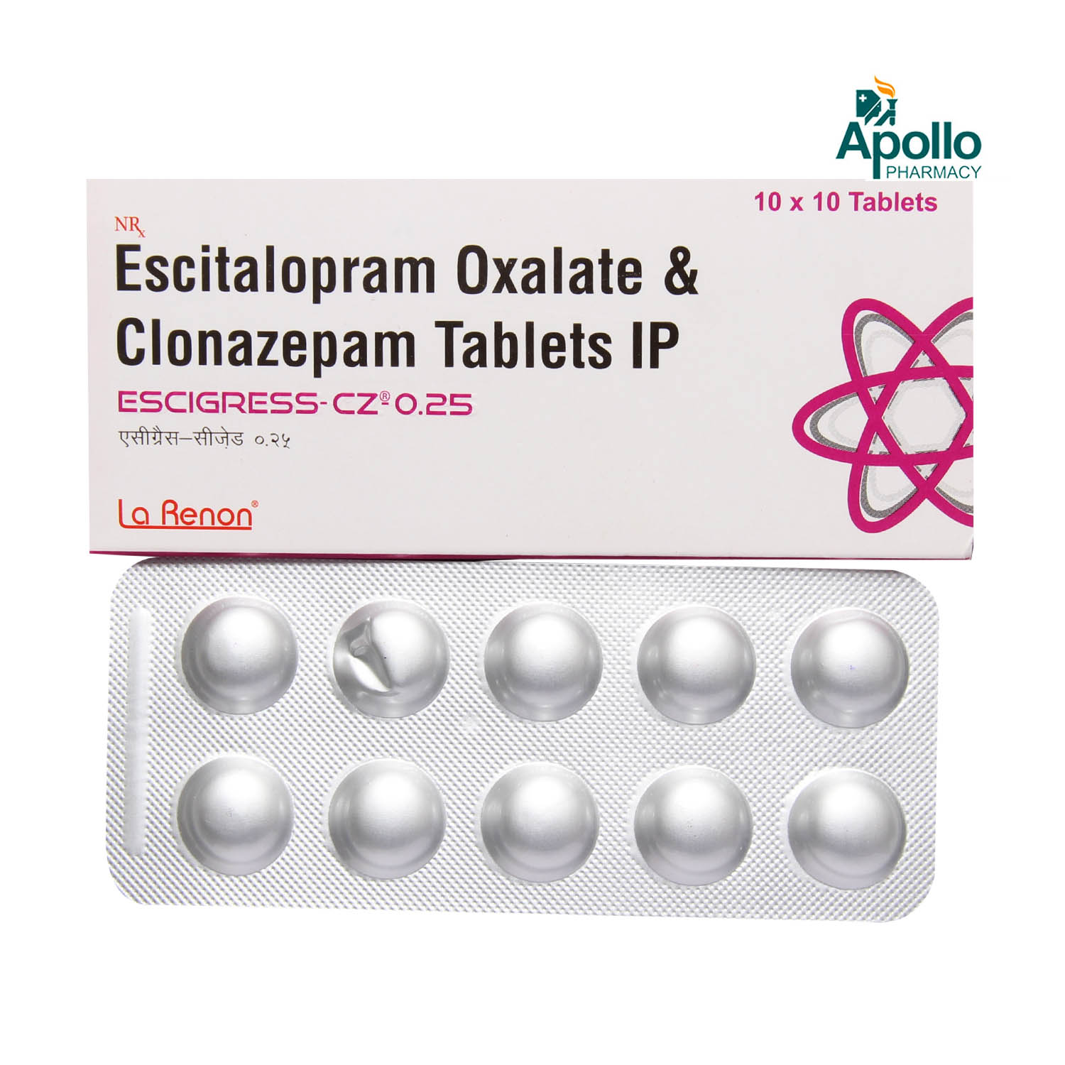Escigress CZ 0.25 mg Tablet 10's, Pack of 10 TabletS Escigress CZ 0.25 mg Tablet 10's, Pack of 10 TabletS