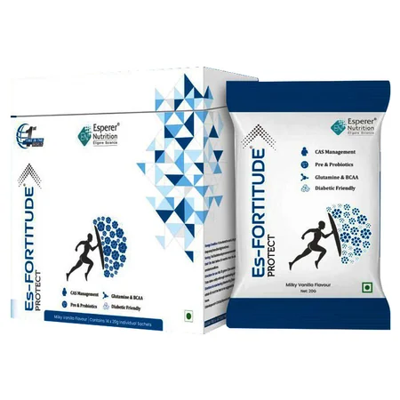 ES-Fortitude Protect Milky Vanilla Flavour Powder, 280 gm (20gm x 14 Sachets)