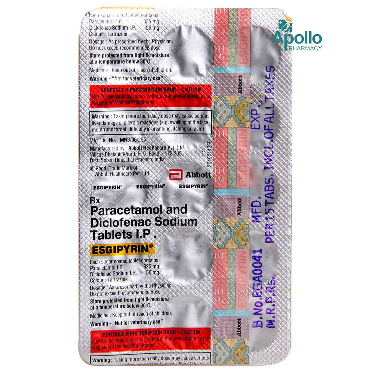 Esgipyrin Tablet 15's, Pack of 15 TABLETS Esgipyrin Tablet 15's, Pack of 15 TABLETS