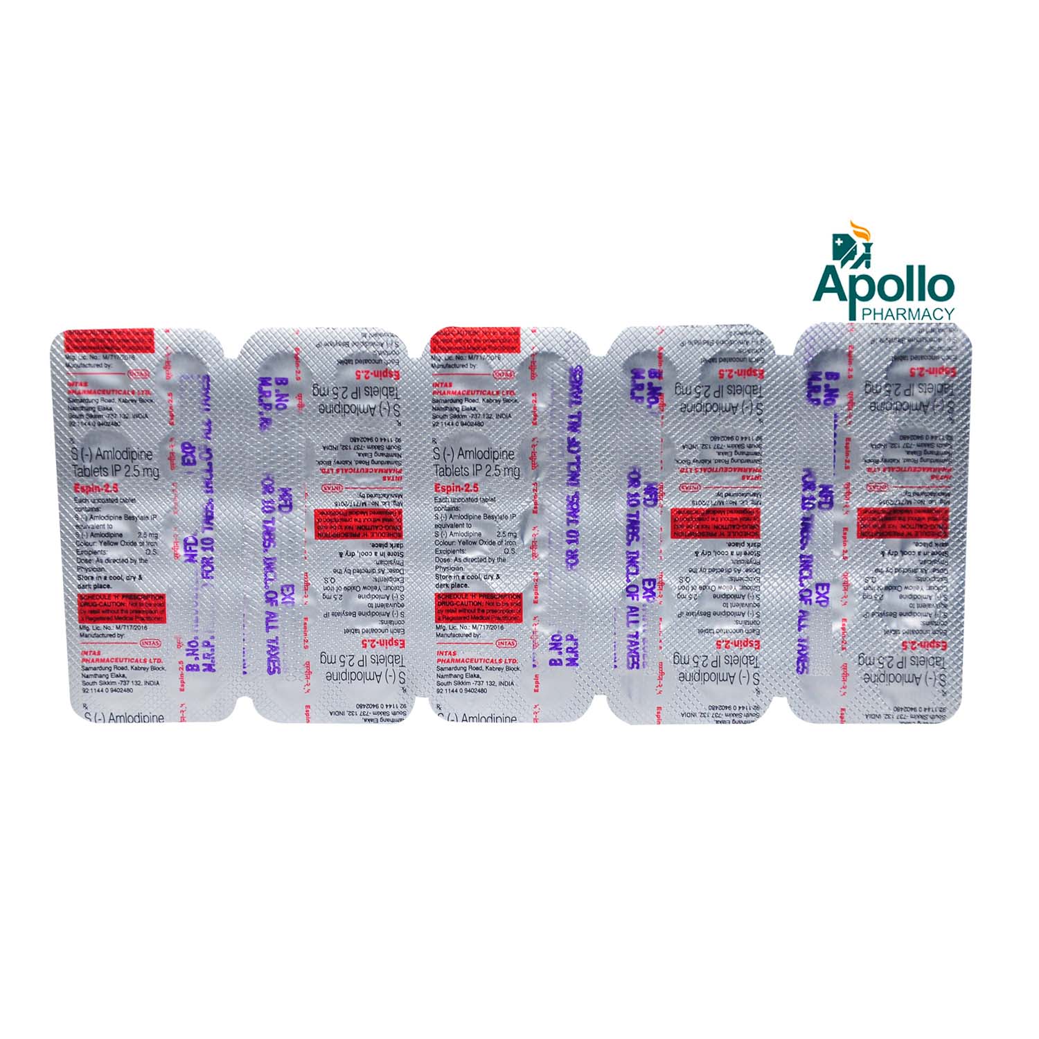 Espin-2.5 Tablet 10's, Pack of 10 TABLETS Espin-2.5 Tablet 10's, Pack of 10 TABLETS