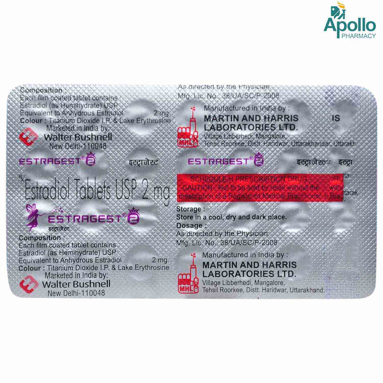 Estragest 2 Tablet 28's, Pack of 1 Tablet Estragest 2 Tablet 28's, Pack of 1 Tablet