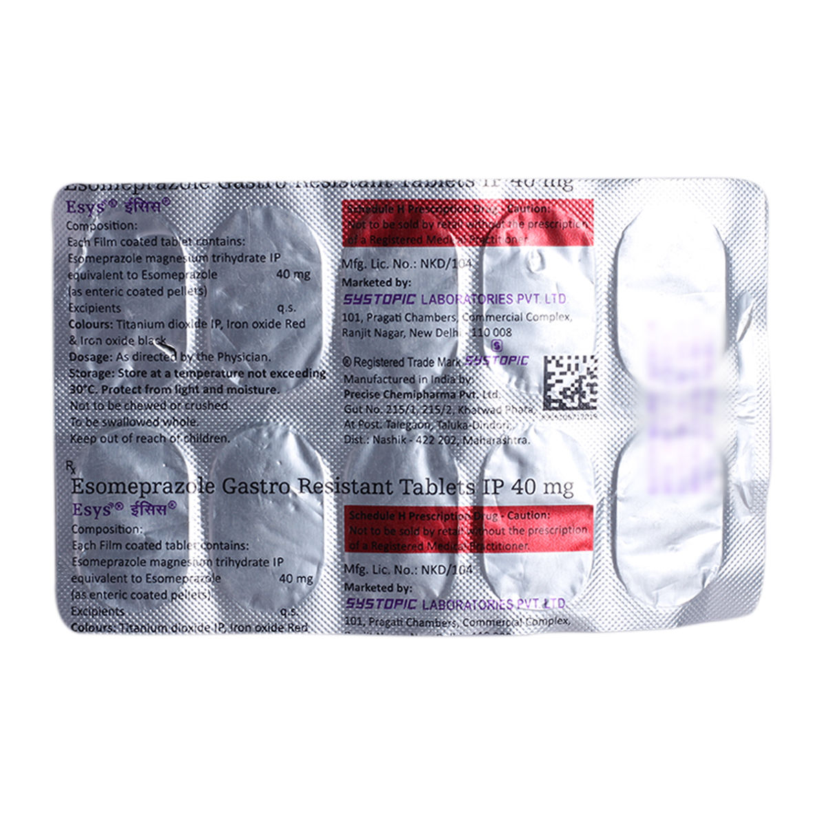 Buy Esys 40mg Tablet 10's Online