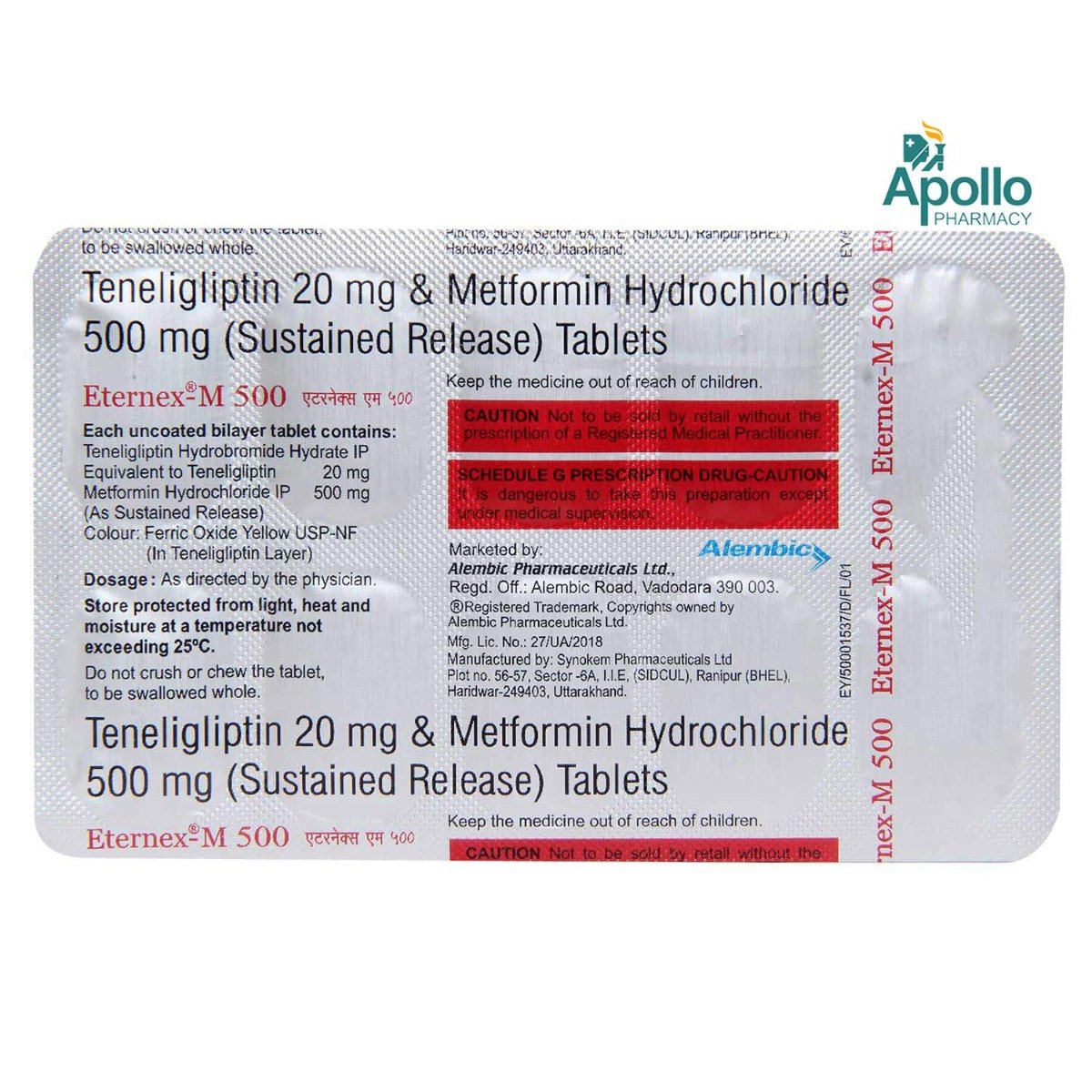 Eternex-M 500 Tablet 10's, Pack of 10 TABLETS Eternex-M 500 Tablet 10's, Pack of 10 TABLETS