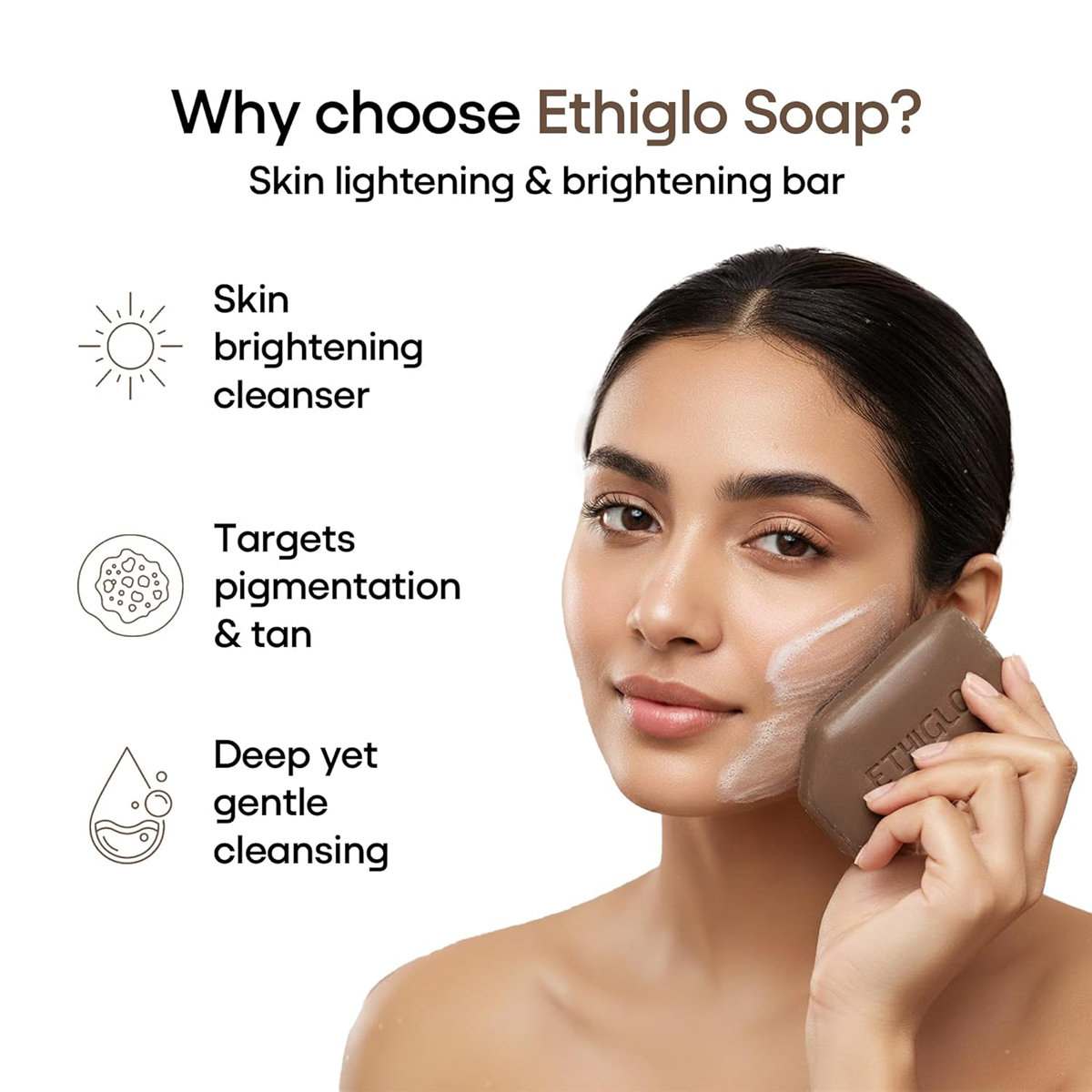 Ethiglo Soap, 75 gm | Deep Cleansing Soap | Promote Skin Whitening | Cure Tanning & Pigmentation | Give Soft Skin Ethiglo Soap, 75 gm | Deep Cleansing Soap | Promote Skin Whitening | Cure Tanning & Pigmentation | Give Soft Skin
