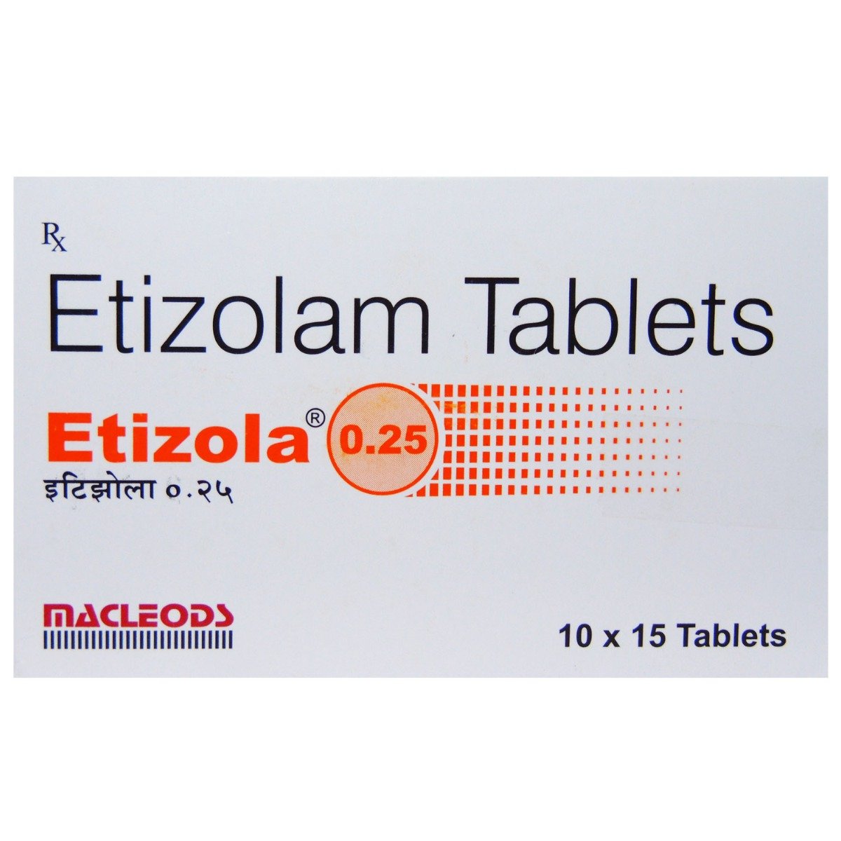 Etizola 0.25 Tablet 15's, Pack of 15 TABLETS Etizola 0.25 Tablet 15's, Pack of 15 TABLETS