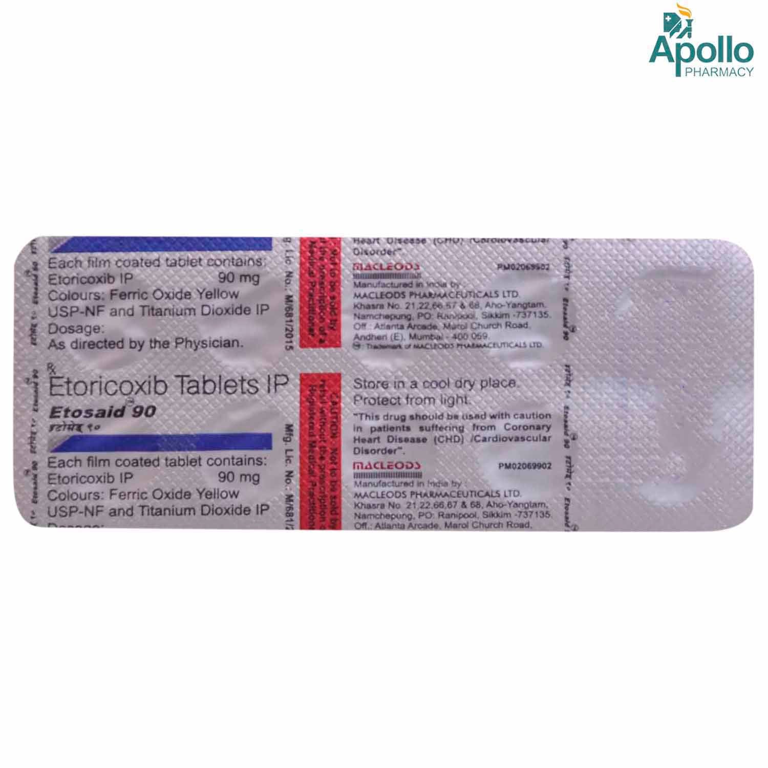 Etosaid 90 Tablet 10's, Pack of 10 TABLETS Etosaid 90 Tablet 10's, Pack of 10 TABLETS