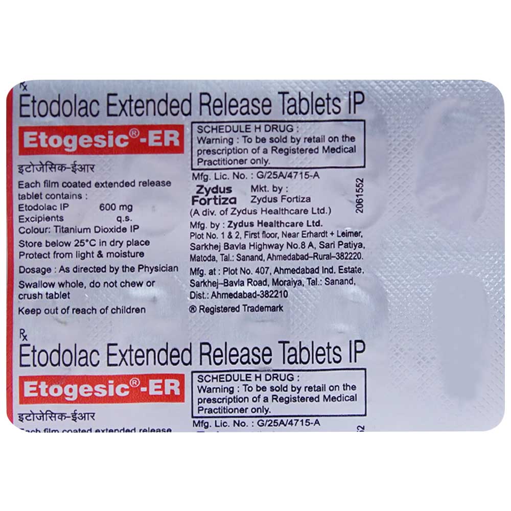 Etogesic-ER Tablet 10's, Pack of 10 TABLETS Etogesic-ER Tablet 10's, Pack of 10 TABLETS