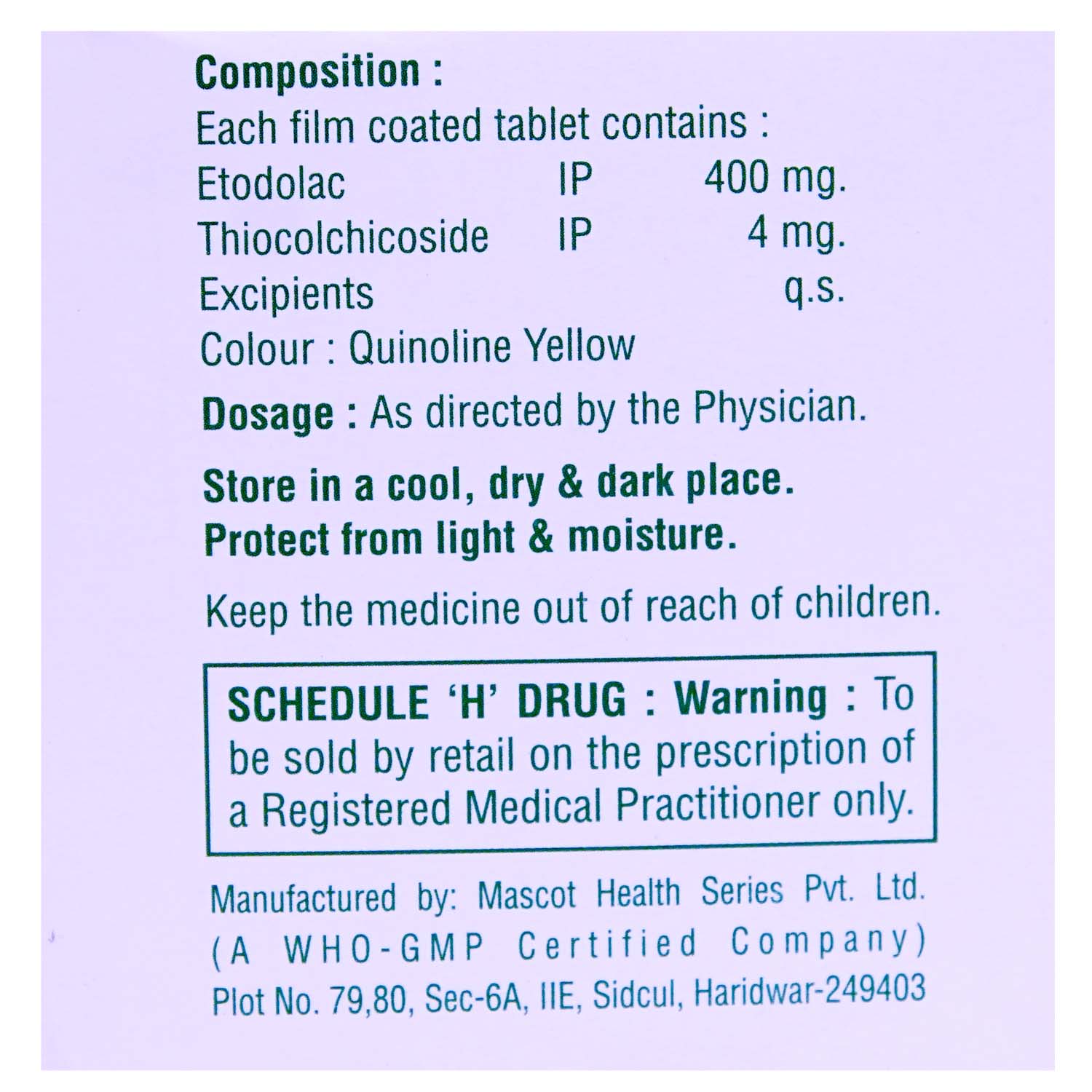 Etogesic MR Tablet 10's, Pack of 10 TABLETS Etogesic MR Tablet 10's, Pack of 10 TABLETS